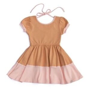 Girls Omi Jo WDW Well‎ Dressed Wolf Billow Dress Butterscotch/Pink Size 2